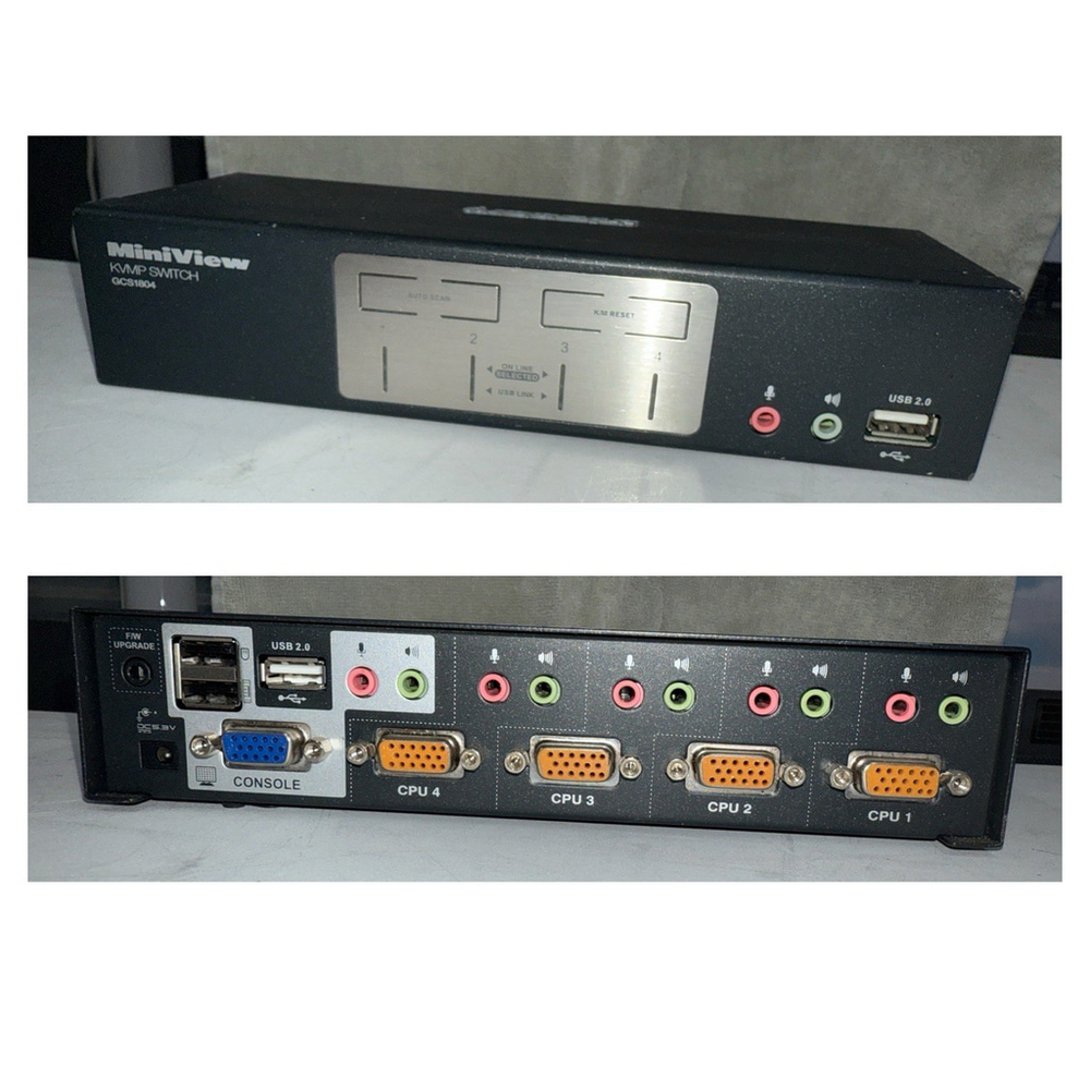 IOGEAR‎ GCS1804 MiniView KVMP Switch Multimedia NO POWER SUPPLY